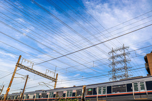 Elevated tracks and train lines.