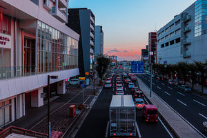 Evening view after getting off the station