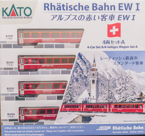 Kato 10-1413  Alps Red Passenger Car EWⅠ Basic Set N Scale