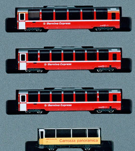 Kato 10-1656 Rhaetishce Bahn BERNINA with New Logo Add-on Set (4Cars) N Scale