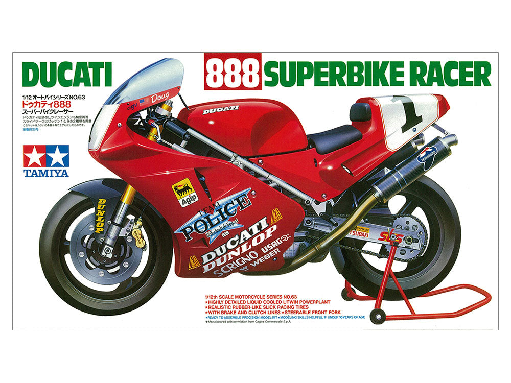 Tamiya 1/12 SCALE DUCATI 888 SUPERBIKE RACER 14063 Plastic Model