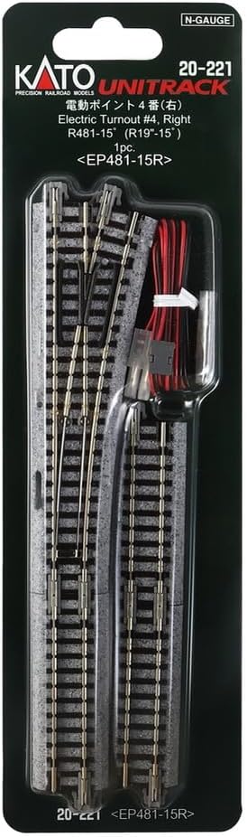Kato 20-221	Ele. Turnout, Right(#4) N Scale