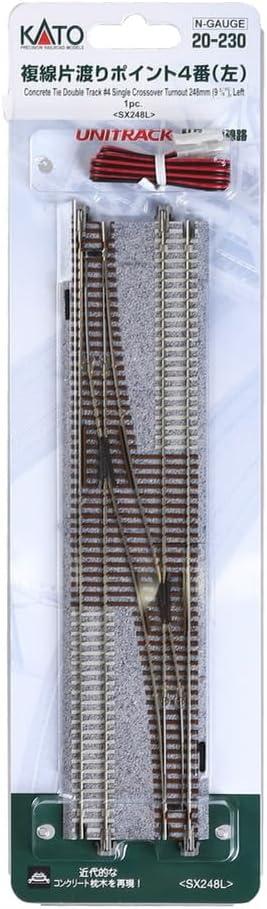 Kato 20-230 UNITRACK #4 Single Crossover Turnout 248mm Left N Scale