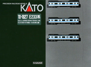 Kato 10-1827 E233-1000 Keihin Tohoku Line Add-On Set A (3 Cars) N Scale