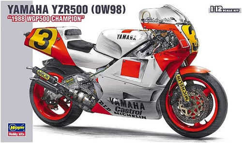 Hasegawa 1:12 MOTORBIKE SERIES YAMAHA YZR500 (0W98) 1988 WGP500 CHAMPION Plastic Model