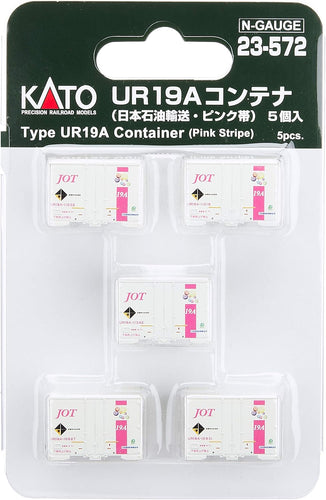 Kato 23-572 UR19A Container (Nihonsekiyuyuso/Pink Belt) 5 Cars N Scale