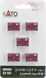 Kato 23-501 Container 20B (5 Pcs.) N Scale