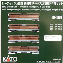 Kato 10-1891 RhB Flat Car R-w with Logs 4-Car-Set N Scale