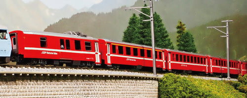 Resale Kato 10-1414 Alpine Red Passenger Car EWⅠ Add-on Set (4 Cars) N Scale