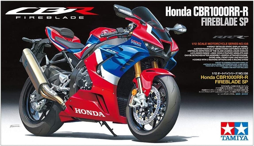 Tamiya 14138 Honda CBR1000RR-R FIREBLADE SP Plastic Model 1/12