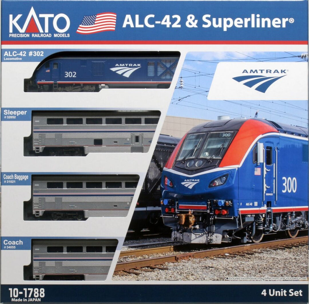Kato 10-1788 Amtrak ALC-42 Charger & Superliner 4-Car Set (N)
