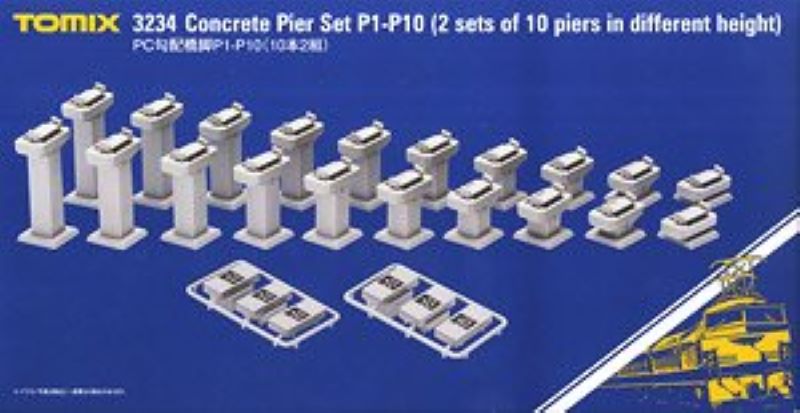 Tomix 3234 Concrete Pier Set P1-P10 2 Sets Different Hepght
