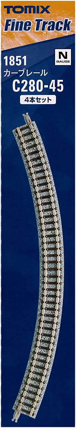 Tomix 1851 Curve Track C280-45(F) 4 pcs N Scale