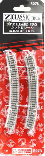 Rokuhan R073 CLASSIC TRACK Super Elevated Track R245mm 30 ° x 6 pcs (Z)