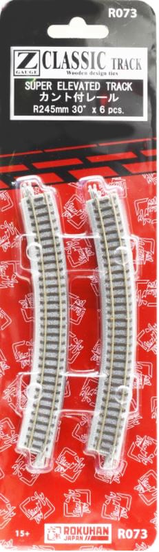 Rokuhan R073 CLASSIC TRACK Super Elevated Track R245mm 30 ° x 6 pcs (Z)