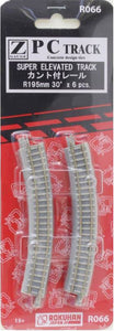 Rokuhan R066 PC TRACK Super Elevated Track R195mm 30 ° x 6 pcs (Z)