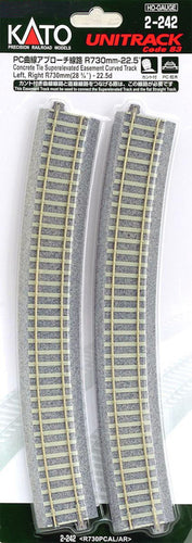 Kato 2-242 PC Curved Approach Line R730-22.5 ° (LR 2 pieces each)  HO Scale