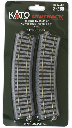 Kato 2-260 Curve Line R430-22.5 ° 4 pcs Included  HO Scale