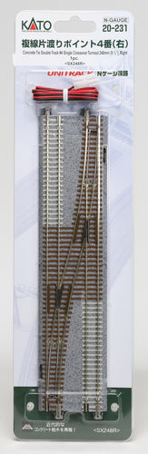 Kato 20-231 Double Track One Cross Turnout No. 4 Right  N Scale