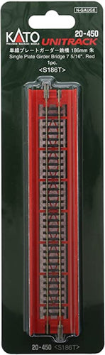 Kato 20-450 Single-Track Plate Girder Railway Bridge Red (N)