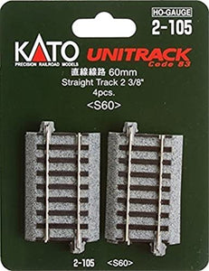 Kato 2-105 Unitrack 60mm 2 3/8in Straight 4pcs HO Scale