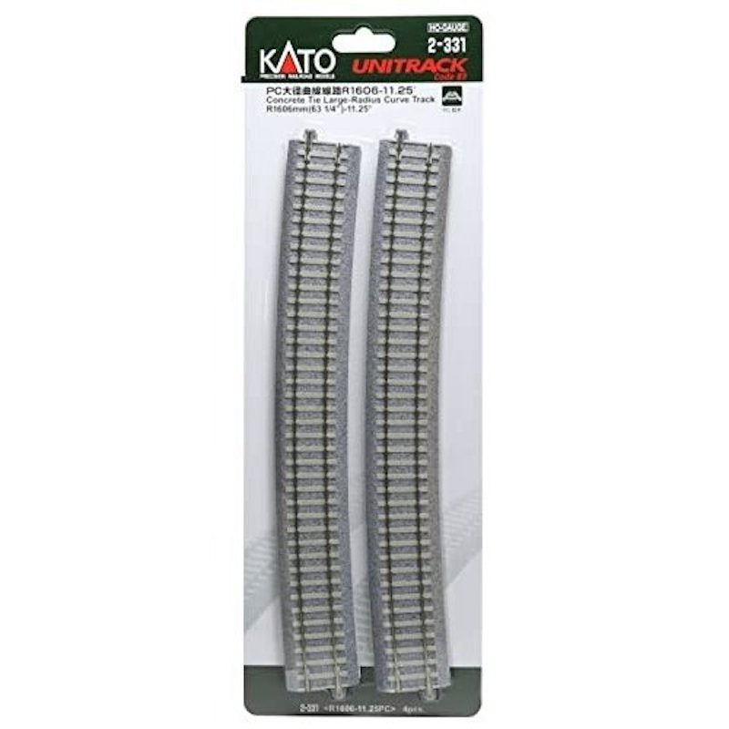 Kato 2-331 Concrete Tie Large-Radius Curve Track R1606mm(63 1/4”)-11.25° (HO)