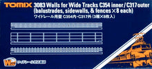 Tomix 3083 Walls for Wide Tracks C354 Inner  C317 Outer Balustrades Sidewalls & Fences 8 each (N)