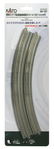 Kato 20-187 Concrete Slab Double Track Curve WR414/381-45S N Scale