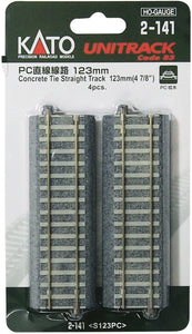 Kato 2-141 Concrete Tie Straight Track 123 mm (4 7/8) 4pcs (HO)