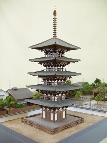 Sankei MP03-11 Miniatuart Kit Five-Storied Pagoda Temple Paper Craft N Scale