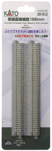 Kato 20-012 186mm Straight Double Track WS186PC N Scale