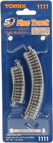 Tomix 1111 Super Mini Curve Rail C103 (F) (30 ° 60 ° 2 pcs set each) N Scale
