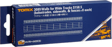 Tomix 3089 Walls for Wide Tracks S158.5 Balustrades Sidewalls & Fences 8 each (N)