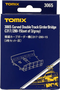 Tomix 3065 Curved Double Truck Girder Bridge C317/280-15 Set of 3 Fray (N)