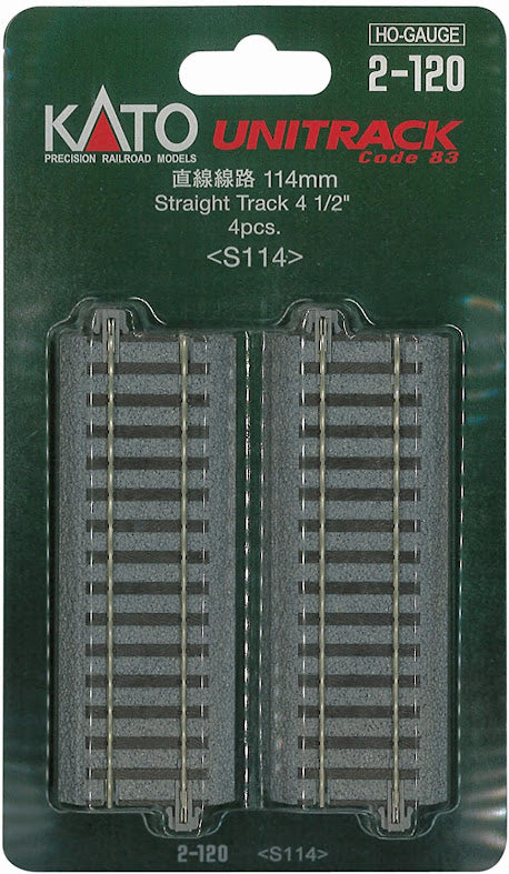 Kato 2-120 Straight Track 114mm (4 pcs) HO Scale