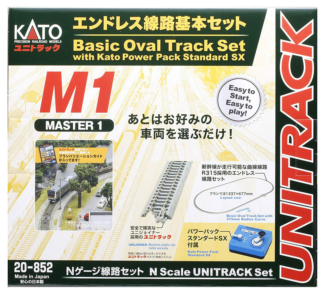 Kato 20-852 UNITRACK Basic Oval Track Set with Power Pack M1 N Scale