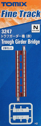 Tomix 3247 Trough Girder Bridge (F) Red 2-pcs N Scale