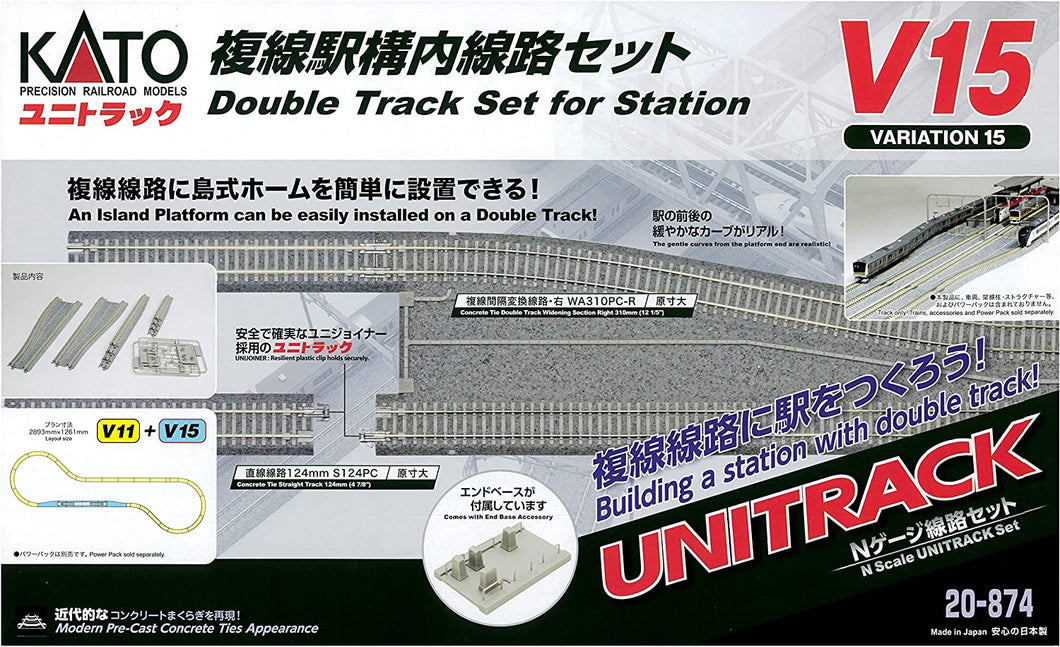 Kato  Unitrack V Station Area Set N Scale – Sunset Blue Train