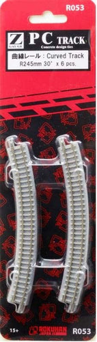 Rokuhan R053 PC TRACK Curved Track R245mm 30 ° x 6 pcs (Z)