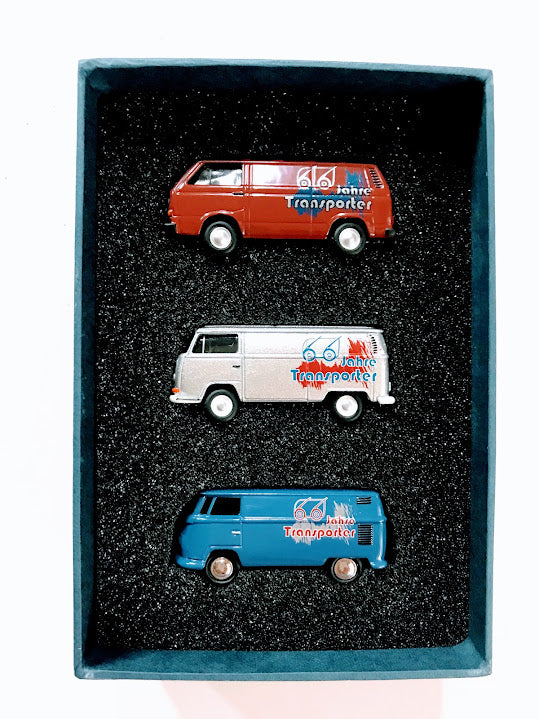 Premium ClassiXXs 1/87 66th VW Transporter 3 set Red Blue White Completed product