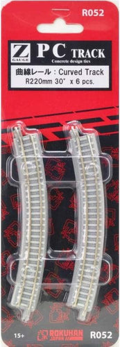 Rokuhan R052 PC TRACK Curved Track R220mm 30 ° x 6 pcs (Z)