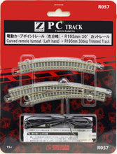 Rokuhan R057 PC TRACK Curved Remote turnout (Left hand) + R195mm 30 deg Trimmed Track (Z)