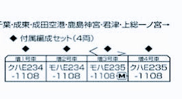 Kato 10-1705 E235-1000 Yokosuka Line/Sobu Express Line Auxiliary Set 4-Car (N)