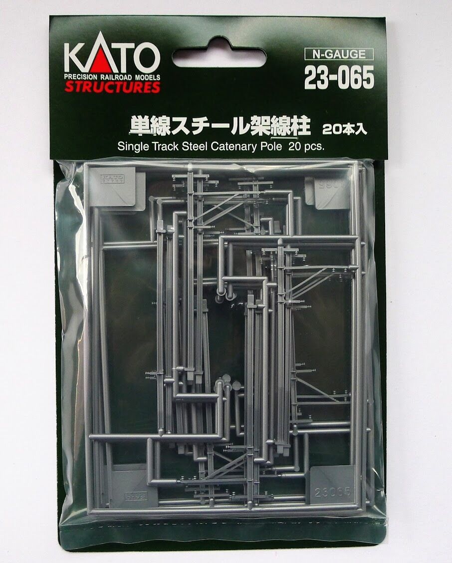 Kato 23-065 Single Track Steel Catenary Pole 20 pcs  N Scale