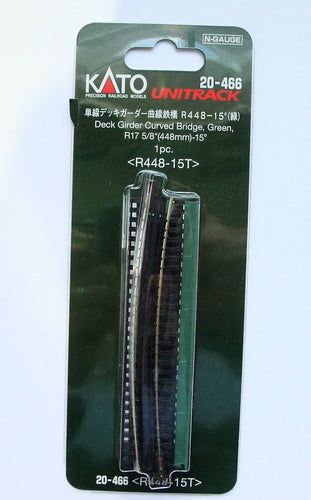 Kato 20-466 UNITRACK R448mm-15º Deck Girder Curved Bridge Green  N Scale