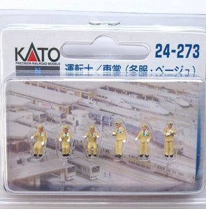 Kato 24-273 Driver Motorman & Conductor Winter Uniform Beige N Scale