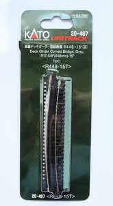 Kato 20-467 UNITRACK R448mm-15º Deck Girder Curved Bridge Gray N Scale