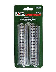 Kato 20-420 124mm 4 7/8" Single Track Straight Viaduct Track N Scale