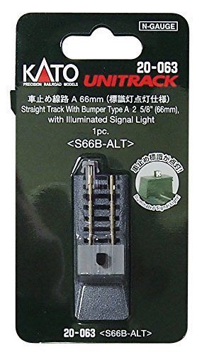 Kato 20-063 Straight Track Bumper Type A 66 mm with Illuminated Signal Light N Scale