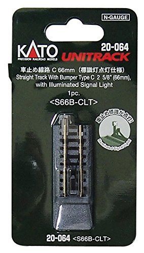 Kato 20-064 Straight Track Bumper Type C 66 mm with Illuminated Signal Light N Scale